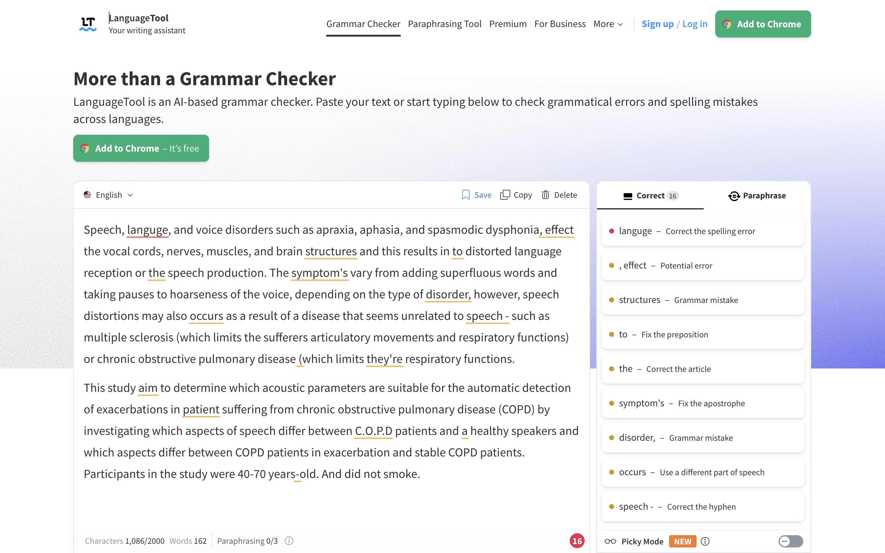 چک گرامر با language tool review